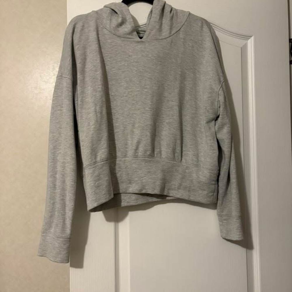 Gray Women's Cropped Hoodie Top